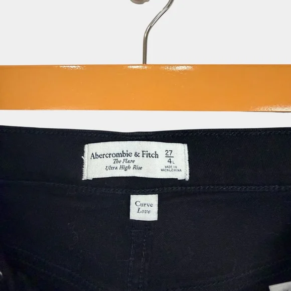 ABERCROMBIE & FITCH Curve Love The Flare Ultra High Rise Tall Black Jeans, Sz 27 - Picture 10 of 16